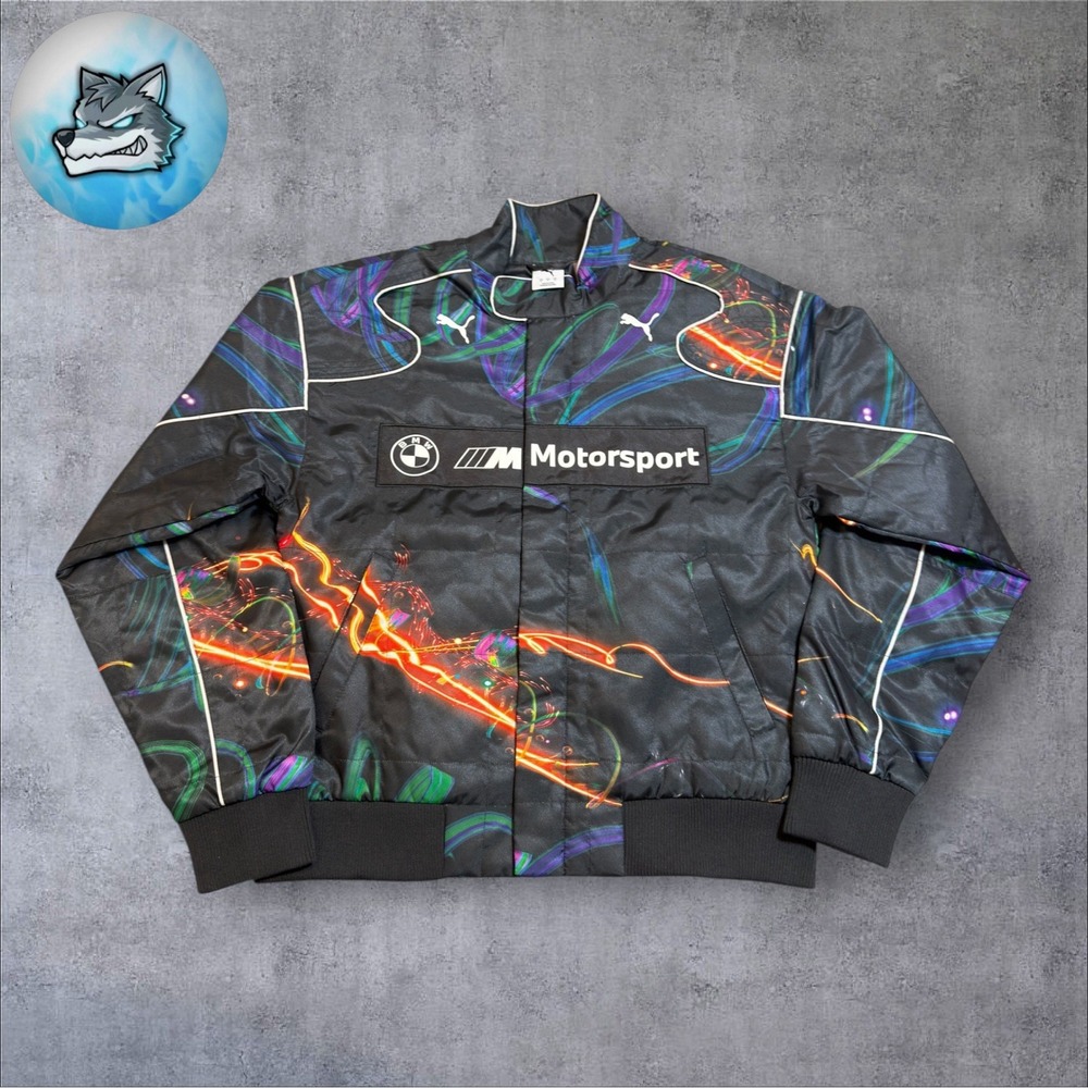 New Puma BMW M Motorsport Cao Fei Racer Jacket Black Men's Size Small 633178-01